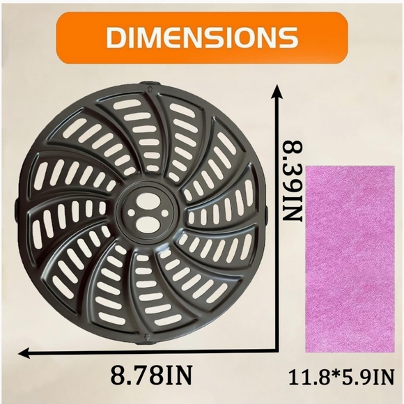 5QT Air Fryer Replacement Tray for Gourmia GAF556 Air Fryers, Upgraded Nonstick - Picture 6 of 16